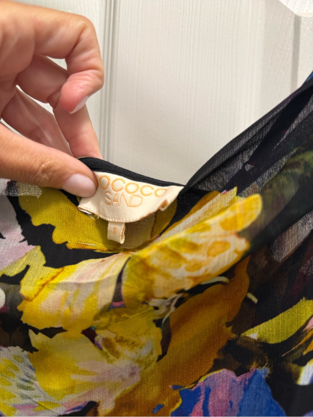 Rococo Sand Black Floral Slip Dress with Yellow & Blue Accents - Picture 3 of 3